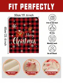 1/4/6/16pcs Christmas Chair Covers, Christmas Printed Pattern Linen Rectangular Dining Chair Back Decor, Suitable For Christmas Restaurant Dining Table Decoration - Multicolor - View 9