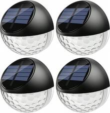 Quntis Luces Solares Exterior 4Pcs, 11 Modos de Color (Blanco Cálido/Frío/RGB) Lámpara Pared, Lámpara Solares LED Exterior Jardin, Encendido/Apagado Automático Luz Solares para Patio Pasillo Cochera - Blanco Cálid - Ver 13