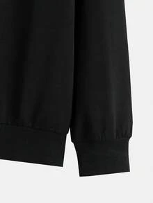 Disney 2pcs/Set Men's Street Style Mickey Mouse Print Hoodie And Flare Pants Outfit, Boyfriend/Husband Gift, Anniversary Gift, Black Hoodie - Black - View 6