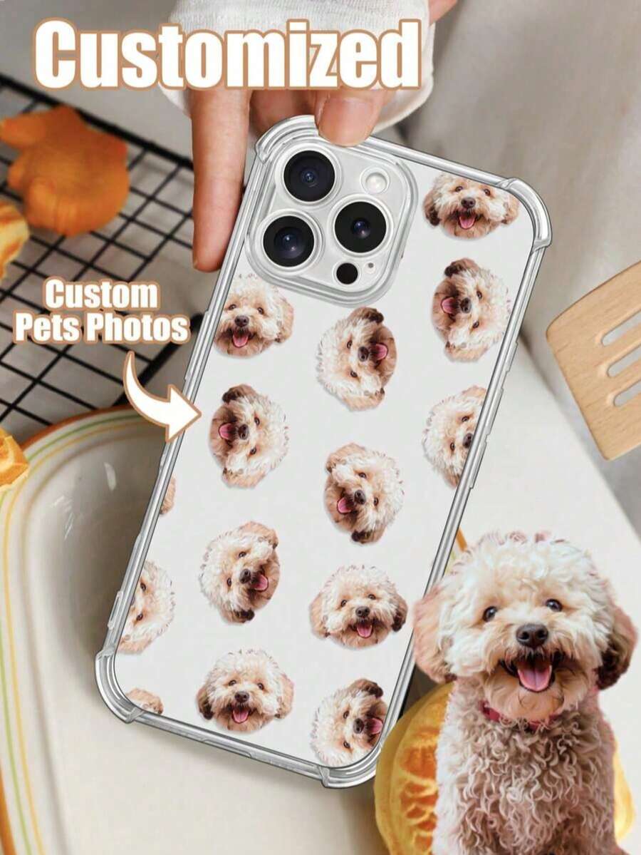 1pc Customized Transparent Thick Shockproof Anti-Scratch Phone Case For Couples/Family/Wedding/Pets, Compatible With IPhone 17 Air 16 15 14 13 12 11 Pro Max And Galaxy S25 24 23 Ultra FE A55 54 35, Fashionable, Colorful, Cute, Minimalist, Kawaii Style