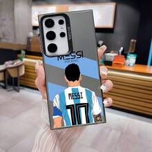 Funda para teléfono  Galaxy S25, S24, S23, S22, S21, S20 FE Ultra Plus 4G/5G - Cubierta trasera mate a prueba de golpes, diseño de jugador de fútbol de moda M-, accesorios móviles, impresión UV, textura suave, usuario casual - Mezcla de colores - Ver 5