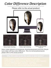 16英寸合成侧刘海假发，适合女性，可遮盖白发、稀疏头发和厚刘海 - 挑染金色 - 查看 8