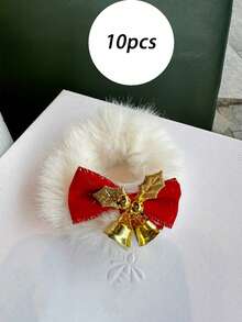 Diadema con lazo navideño de peluche, cinta elástica dulce y de alta elasticidad con bandas de goma, diadema con bucle de toalla, diadema, diadema, diadema, diadema decorativa para ambiente navideño, diadema decorativa para fiesta de Navidad, diadema para fotografía de ambiente navideño, accesorio para el cabello de otoño e invierno, diadema para vestir diaria, diadema con lazo para moño, diadema para peinado de cola de caballo alta