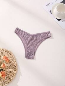 Bộ 5 chiếc quần lót bikini không đường may gợi cảm dành cho nữ, kiểu dáng ren chữ V, họa tiết da báo và màu trơn, chất liệu mềm mại, thoáng khí, phù hợp cho yoga, thể thao và mặc hàng ngày. - Nhiều màu - Xem 3