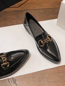 尖头厚底一脚蹬乐福鞋，复古JK风格牛津鞋，英伦学院风软底休闲工作鞋，柔软皮革加大码34-42，适合学校、办公室、春夏秋冬