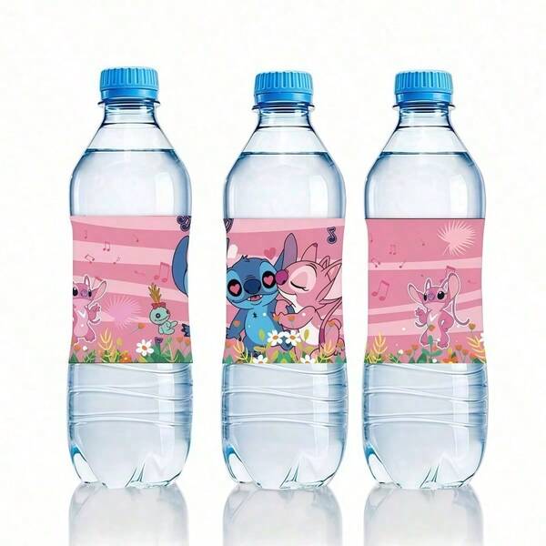 10 piezas de pegatinas de Lilo y Stitch para etiquetas de botellas de agua, suministros para fiestas de cumpleaños de Lilo y Stitch, recuerdos para fiestas de cumpleaños, decoraciones para fiestas, decoración de botellas de agua