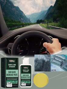 rayhong 100 ml Pâte dégraissante pour vitres de voiture, Pâte de nettoyage pour pare-brise de voiture, Pâte de nettoyage déperlante anti-pluie pour vitres de voiture, Agent de nettoyage et anti-buée pour pare-brise et rétroviseur, Pâte dégraissante pour vitres de voiture, Nettoyant pour vitres de voiture, Agent déperlant pour pare-brise de voiture