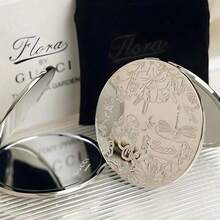 Gucci Luxury Folding Mirror - Silver Plated Cosmetic Tool, Compact & Portable, Perfect Holiday Gift - Silver - View 4