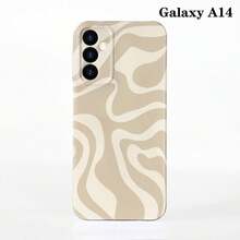 1pc Minimalist Asymmetrical Patchwork Pattern Glossy Hard Shell Phone Case, Suitable For IPhone 11/12/13/14/15/16 Pro Max
