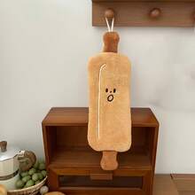 1 Piece Hanging Thick Absorbent Cute Cartoon Hand Towel - Coral Fleece, Quick-Drying And Breathable, Odorless, Suitable Kitchen And Bathroom Sink, Toast And Bread Pattern, Washable, Bathroom Accessories|Interesting Design|Absorbent Fabric, Bathroom Towel - cán bột - Xem 12