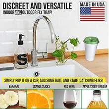 Fly Lid - Turn Almost Any Cup Into A Fly Trap. Indoor And Outdoor Use - 3 Lids Per Pack 6 Lids Total. Great For Fruit Flies And House Flies! - 綠色 - 查看 5