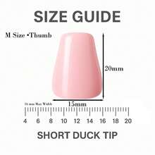 Handmade Y2K Short Duck Press On Nails, Pink, Blue Base, Floral, Rhinestone Accents, Cute Outings Summer Easter - 寶藍色 - 查看 4