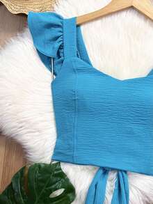 Women Tops - Teal Blue - View 2