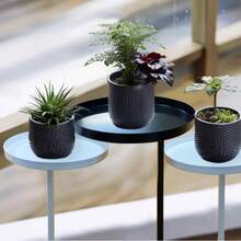 Adjustable Desktop Storage Iron Round Clamp Tray, Metal Clip Organizer Rack, Suitable For Placing Plants On Window Sills, Desks And Tabletops, Multi-Purpose Storage Rack For Home And Office, Floating Shelf - Black - View 2