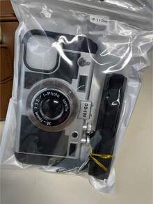 Funda de teléfono en forma de cámara 3D cruzada divertida compatible con iPhone 14 Pro Max, compatible con Apple 13 con cordón, compatible con iPhone 11/12/X/Xs/Xr/Xs Max resistente al agua, a los golpes y a los arañazos