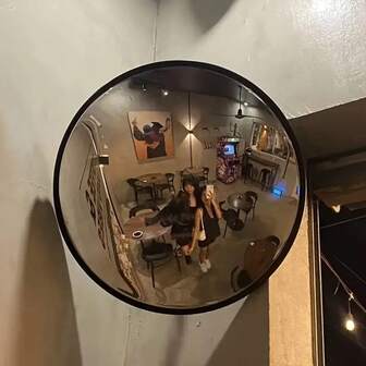 1-Piece Art Deco Wall Mirror - Wide-Angle No-Drill Hanging Design For Living Room, Bedroom & Dining Decor - Fall Home Refresh Essential, Holiday Gift Idea, Aesthetic , Wedding Venue Decor, Minimalist Shelf Styling