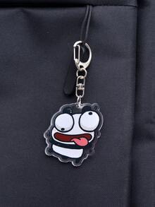 1 pièce Porte-clés mignon de dessin animé, pendentif de conception créative, cadeau de sac à dos pour étudiant, ornement suspendu créatif culturel, cadeau charmant, porte-clés méchant