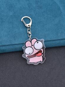 1 pièce Porte-clés mignon de dessin animé, pendentif de conception créative, cadeau de sac à dos pour étudiant, ornement suspendu créatif culturel, cadeau charmant, porte-clés méchant