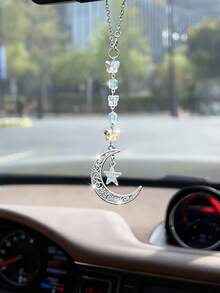 Autohängedekoration: Cut Out Mond- und Sternförmiger bunter Kristall Auto Aufkleber