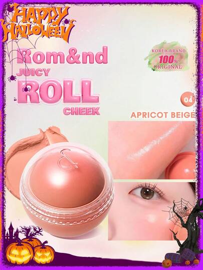 Rom&nd JUICY ROLL WANGE 04 APRIKOSEN BEIGE, Pfirsich, Nude, Vibrant, Cremig, Schmelzend, Soft Matt, Leicht, Nicht Klebrig, Nicht Austrocknend, Angenehm zu Tragen, Aufhellend, Lippen & Wangen Multi-Use, Multi-Tasking, Mini Größe, K-Beauty, Koreanisches Make-up, 8,4g/0,30oz