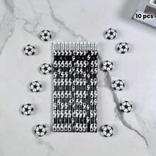 10 lápis HB com tema de futebol - adequados para escrever, desenhar e esboçar - lápis de madeira duráveis, artigos de papelaria esportivos para casa, escola, presentes, artigos de papelaria para festas, materiais de escritório
