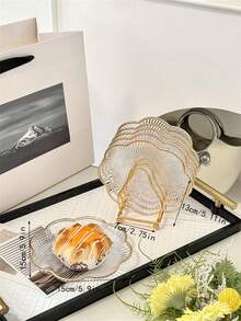 1/2/4/6pcs Food Trays, For Holding Desserts, Cakes - Transparent Lace Plate 15cm - View 12