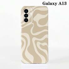 1pc Minimalist Asymmetrical Patchwork Pattern Glossy Hard Shell Phone Case, Suitable For IPhone 11/12/13/14/15/16 Pro Max