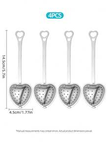 10 pezzi Infusore da tè a forma di cuore in acciaio inossidabile, filtro da tè a forma di cuore con manico lungo, pallina da tè, strumento per preparare il tè in ufficio, strumento per immergere condimenti, adatto per infusione di tè in foglie e tè di fiori, sacchetto per condimenti bolliti