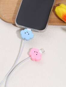 Cartoon Cloud Cable Protector, Prevent Dirt & Damage, Compatible With Iphone 20W Fast Charging Cable, Cable Organizer & Bite Holder Charger Protector - Multicolor - View 2
