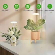 Luz de crecimiento de ángel de 9 cm, luz de cultivo LED de espectro completo para plantas de interior en maceta, altura ajustable, temporizador automático 3/9/12H, pequeño diámetro, adecuado para plantas pequeñas
