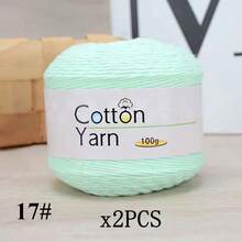 2pcs/Set 100% Cotton Yarn, 200g Total, Vibrant Colors, Lightweight Suitable For Knitting & Crochet Crafts, Ideal Starter Kit, 1pc 100g - Multicolor - View 14