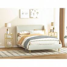 3 - Tier Side Tables Set Of 2, End Tables With Tempered Glass, Nightstands With Storage Shelves, Slim Sofa Tables Living Room, Bedroom 2, Golden - Vàng - Xem 8