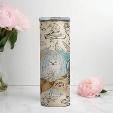 20oz Stainless Steel Tumbler With Harry Potter Magical Elements & Hogwarts Themed Graphics, Portable Double-Wall Insulated Hot/Cold Drink Cup With Straw, Suitable For Home & Outdoor Use | 1pc - Multicolor - View 7