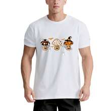 Camiseta gráfica de hongo de Halloween unisex - 220g% algodón, blanco y negro, manga corta, diseño de hongo espeluznante con murciélagos y sombrero de bruja, ajuste cómodo casual, regalo de Halloween para familia y amigos, tallas S- - Blanco - Ver 9