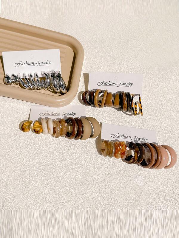 1-15 pares de pendientes de moda exagerados con diseños aleatorios vintage, geométricos, acrílicos y de estampado de leopardo, adecuados para mujeres, Día de la Madre, San Valentín, Navidad, Año Nuevo y uso diario