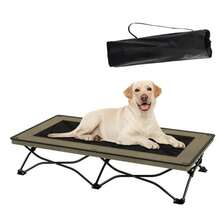 Cama Elevada para Perros Razas Extragrandes 116x60x25cm: Soporta 50kg/110Libras, Marco de Acero Antideslizante, Protección,la mamá perruna o los dueños de perros en cualquier ocasión como Navidad o cumpleaños. ¡Perfecta para viajes, campamentos o cualquier aventura fuera de casa! ¡Llévala contigo fácilmente dondequiera que vayas! - Marrón - Ver 2