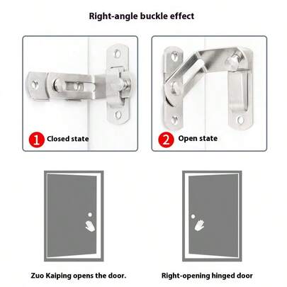 90 Grad Edelstahl Türriegel, Scheunentür Riegel, Käfigtür Schloss