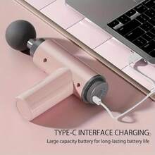 Mini Fascia Pistole Tragbare Massagepistole 4 Ersatzköpfe Körper Rücken Fitness Tiefengewebe Muskel Percussion 6-Gang einstellbar Ultra lange Ausdauer Vibrationsmassagegerät