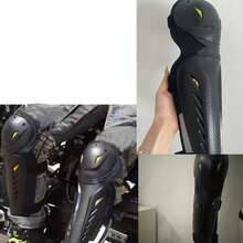 Rodilleras y Coderas Ajustables para Motocicleta para Hombres - Ajuste Cómodo con Hebilla Segura, Conjunto de Equipo de Protección Mejorado para Turismo Urbano - Oscuro - Ver 2