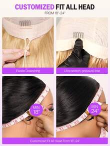 MEGALOOK #613 Blonde Lace Front Wig 13x6 Three-Go™ Silky Straight - Premium 100% Virgin Human Hair, Pre-Plucked And Knotted, Breathable Lace, Hand-Tied, With Baby Hair - No Glue Needed, Minimal Shedding, Durable & Invisible, Suitable For Halloween, Wedding, Christmas Party, Vacation, Back To School, Date Night And More, Women's Business Wig - S613 - View 10