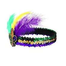 Mardi Gras Feather Headband Sequins Glitter Hair Band For Festive Parties Carnival Celebrations And Costume Events Sparkling Unisex Accessory With Eye-Catching Feathers And Shimmering Sequins For Ultimate Glamour And Fun - như hình ảnh - Xem 5
