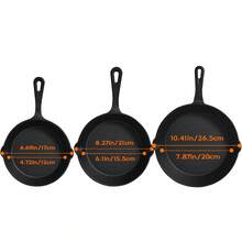 3/4/5PCS Cast Iron Skillet, Frying Pan With Drip Spout, Pre-Cooked Oven Cookware, Indoor And Outdoor Cooking For Camping, Grilling, Restaurant Chef Quality