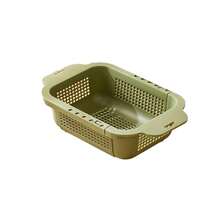 1 قطعة مصفاة حوض قابلة للتوسيع مع مقبض قابل للتعديل، سلة تصريف بلاستيكية متعددة الوظائف، رف تصريف قابل للسحب، مصفاة حوض المطبخ، سلة للخضروات والفواكه، سلة تصفية، رف تجفيف الأطباق، مناسبة للمعيشة والمنزل والمطبخ وحفلات الشاطئ الصيفية والطعام والتخييم وصندوق التخزين وديكور الغرفة ولوازم المطبخ والسلال