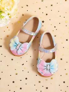 Gaun Warna-warni Dipadukan dengan Sepatu Flat Berhiaskan Pita Pelangi yang Menggemaskan, Aktivitas Nyaman di Dalam Ruangan untuk Anak-Anak di Pesta Rumah - MultiWarna - View 3