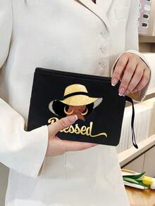 Set de 2 bolsas de regalo para maestros, bolsa de tela personalizada para dama de honor, boda, maquillaje, bolsa ligera de compras, bolsa de almacenamiento versátil para el Día del Maestro, adecuada para almacenamiento de cosméticos de mujeres, dormitorio universitario, viajes de mujeres, bolsas de regalo, bolsas de cosméticos con estampado de letras coloridas y divertidas, regalos para maestros de regreso a clases, regalos para hermanas, mejores regalos para maestros, regalos de cumpleaños, regalos de aniversario, regalos de graduación