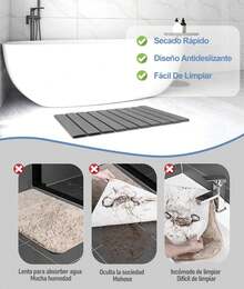 Gugxiom Tapete de baño de Piedra, Tapete De Piedra para El Baño, Tapete Baño Piedra, Súper Absorbente de Humedad, Secado rápido, Natural, fácil de Limpiar - 1 - Ver 6