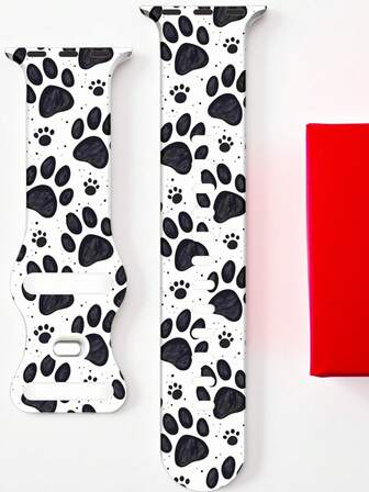 Fashionable Silicone Multi-Color Dog Paw Compatible With Apple Watch 38mm, 40mm, 41mm, 42mm, 44mm, 45mm, 49mm, Suitable For Apple Watch Series Ultra/SE/8/7/6/5/4/3/2/1 Smartwatch Bands, Unique Personalized And Stylish Straps