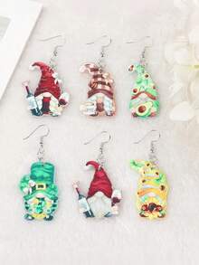 Pendientes creativos de gnomos navideños, pendientes de gnomos de copa de vino de acrílico para Navidad y Halloween, pendientes navideños únicos, adecuados para usar en Navidad, Año Nuevo, regalos de Navidad y Año Nuevo