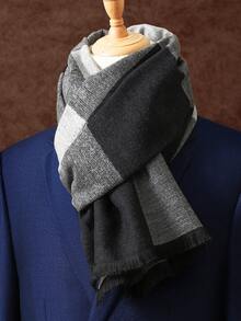 1pc Men's Business Scarf, Luxury Scarf 180*30CM, Unisex, Fashion Classic Printed Tassel Shawl Plaid Scarf - Multicolor - View 4