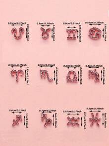 12 Stücke Strass Sternzeichen Nagelkunst Dekorationen, modischer 3D Nagel Schmuck